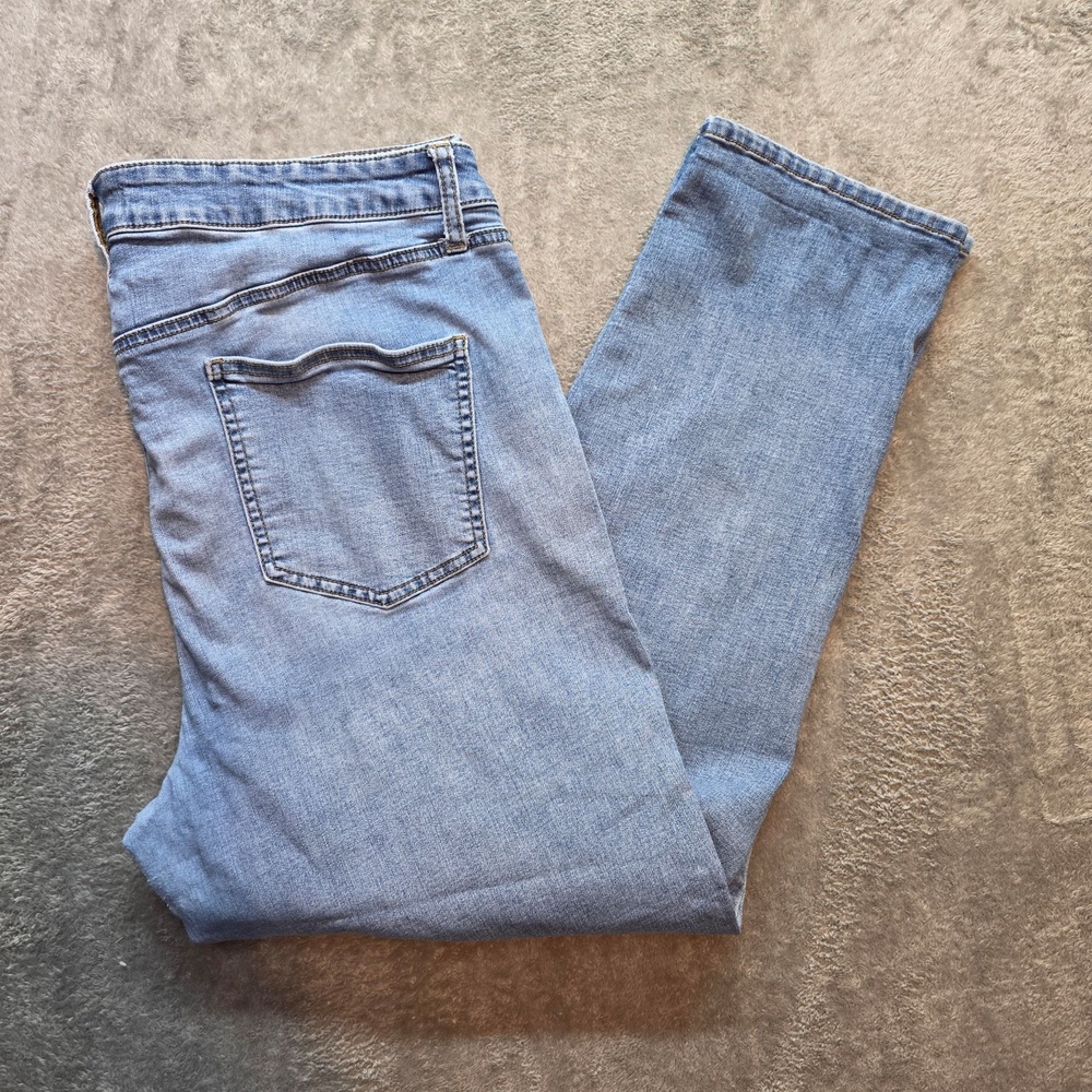 Arula Straight Jeans Womens 18 Blue Light Wash High Rise Stretch Denim